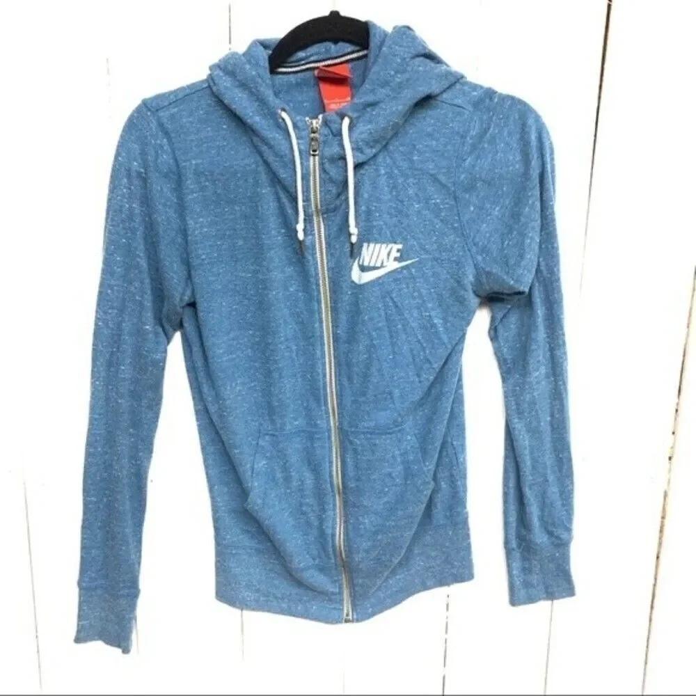 NIKE jacket womens blue heathered zip up jacket small